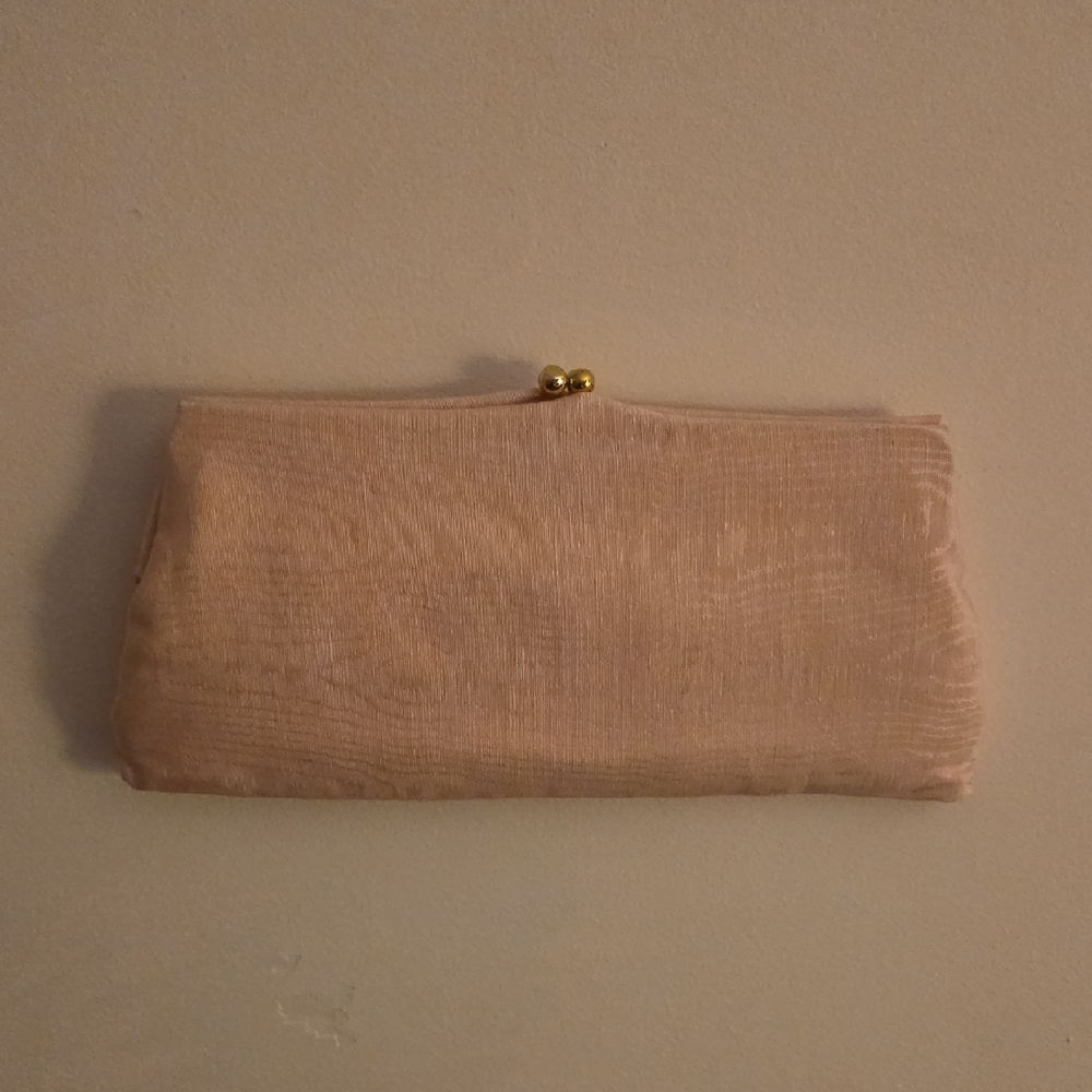 Vintage Pink Clutch with Gold Accent.